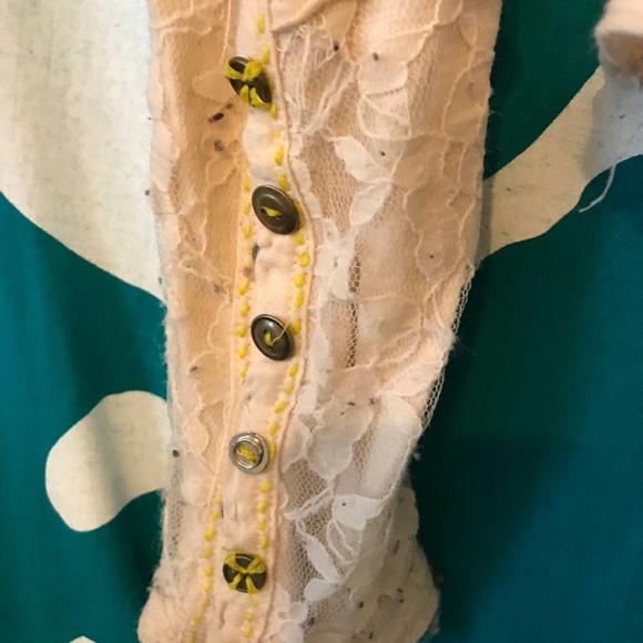 Free People Lace Sleeve button up shirt - Picture 2 of 4